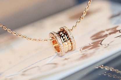 [Lunabriance]ZERO 1 ROCK PEDANT PINK GOLD NECKLACE