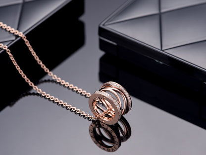 [Lunabriance]ZERO 1 PINK GOLD DIAMOND OPEN NECKLACE