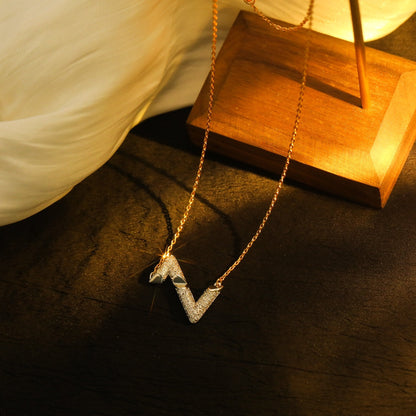 [Lunabriance]VOLT SILVER DIAMOND PEDANT NECKLACE
