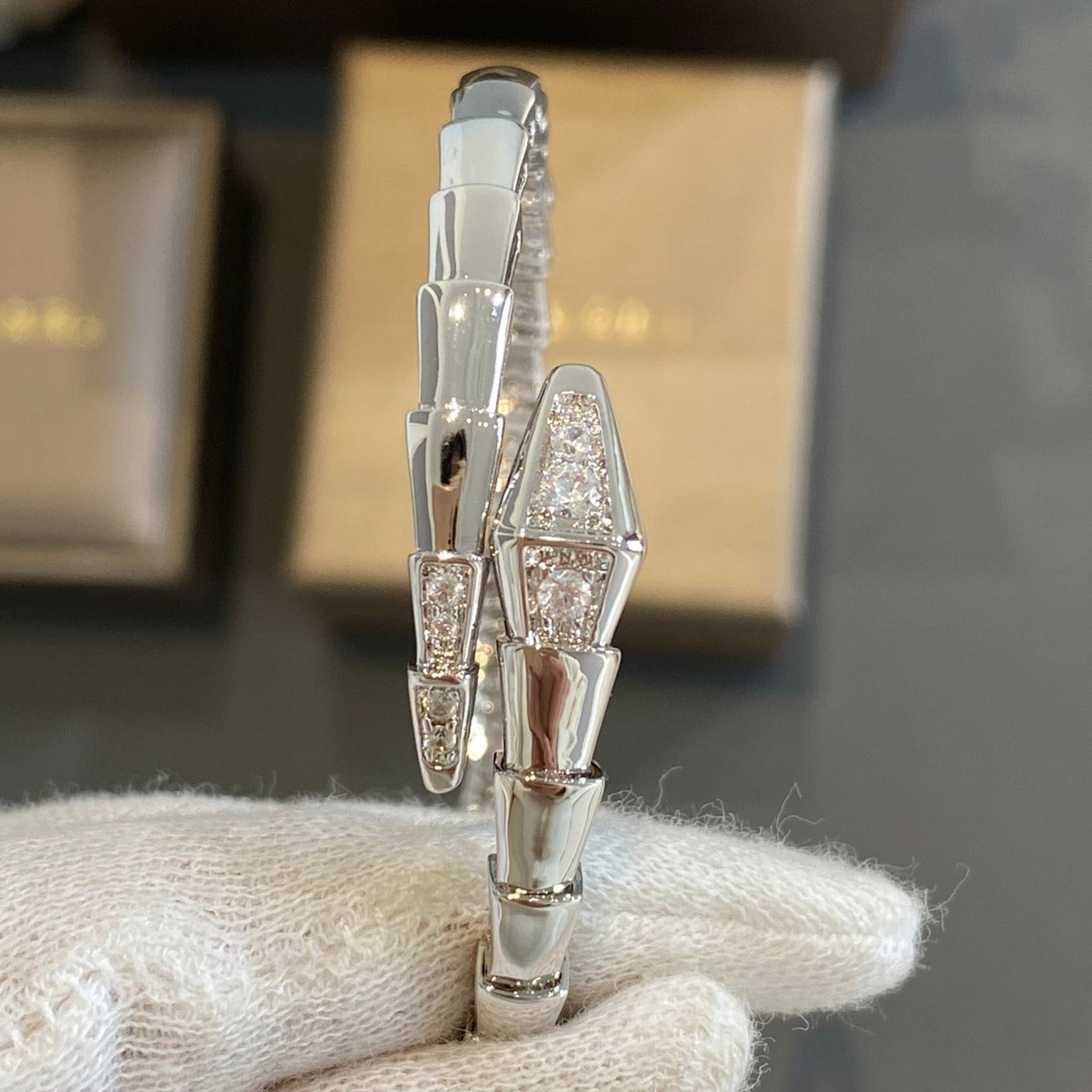 [Lunabriance]SERPENTI BRACELET DIAMONDS SILVER