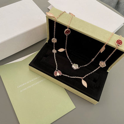 [Lunabriance]LUCKY SPRING 15 MOTIFS ROSE GOLD NECKLACE