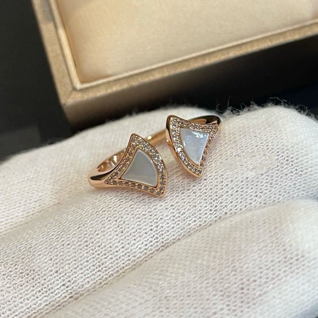 [Lunabriance]DREAM MOP DIAMOND OPEN RING