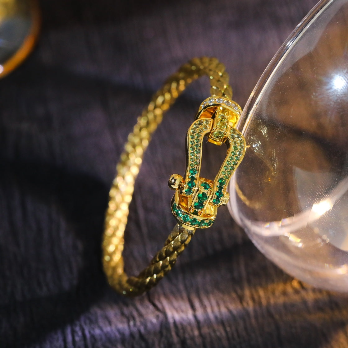 [Lunabriance]FORCE 10 GOLD GREEN DIAMOND PAVED