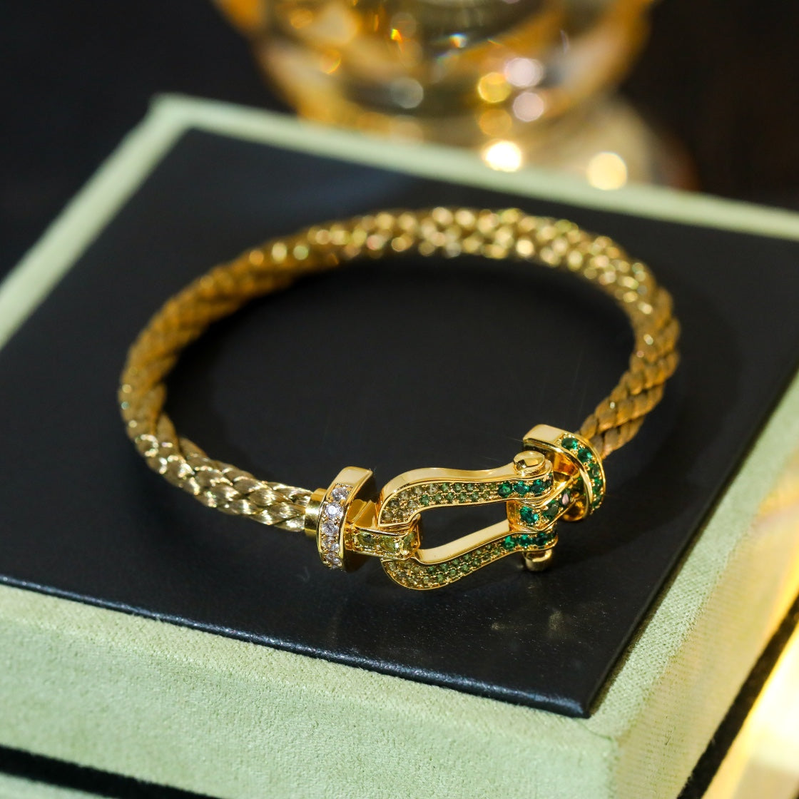 [Lunabriance]FORCE 10 GOLD GREEN DIAMOND PAVED