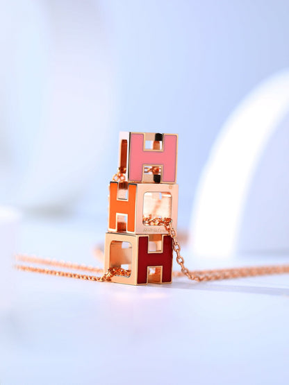 [Lunabriance]H CAGE PINK GOLD NECKLACE