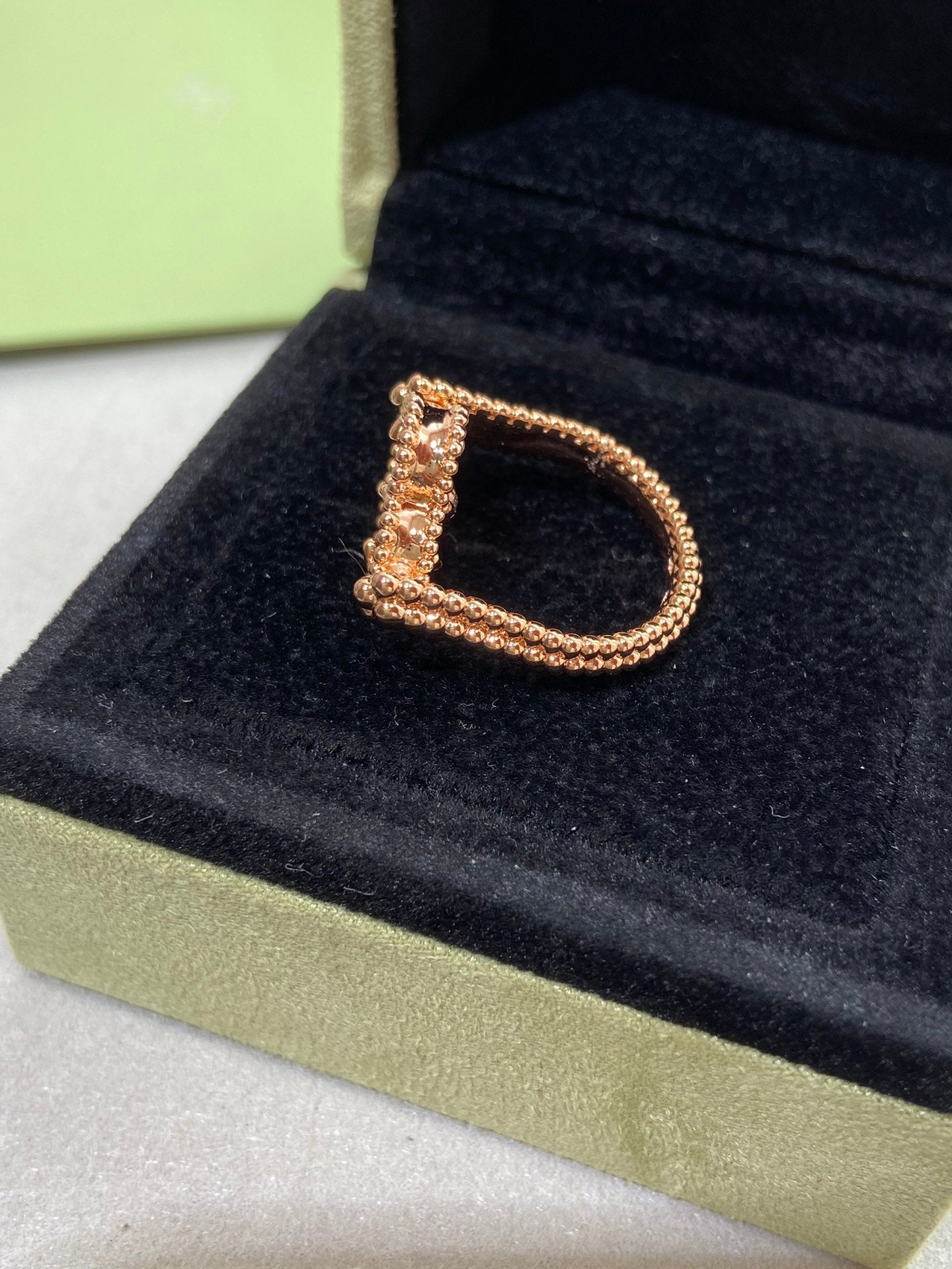 [Lunabriance]CLOVER RIVERSIBLE ROSE GOLD RING
