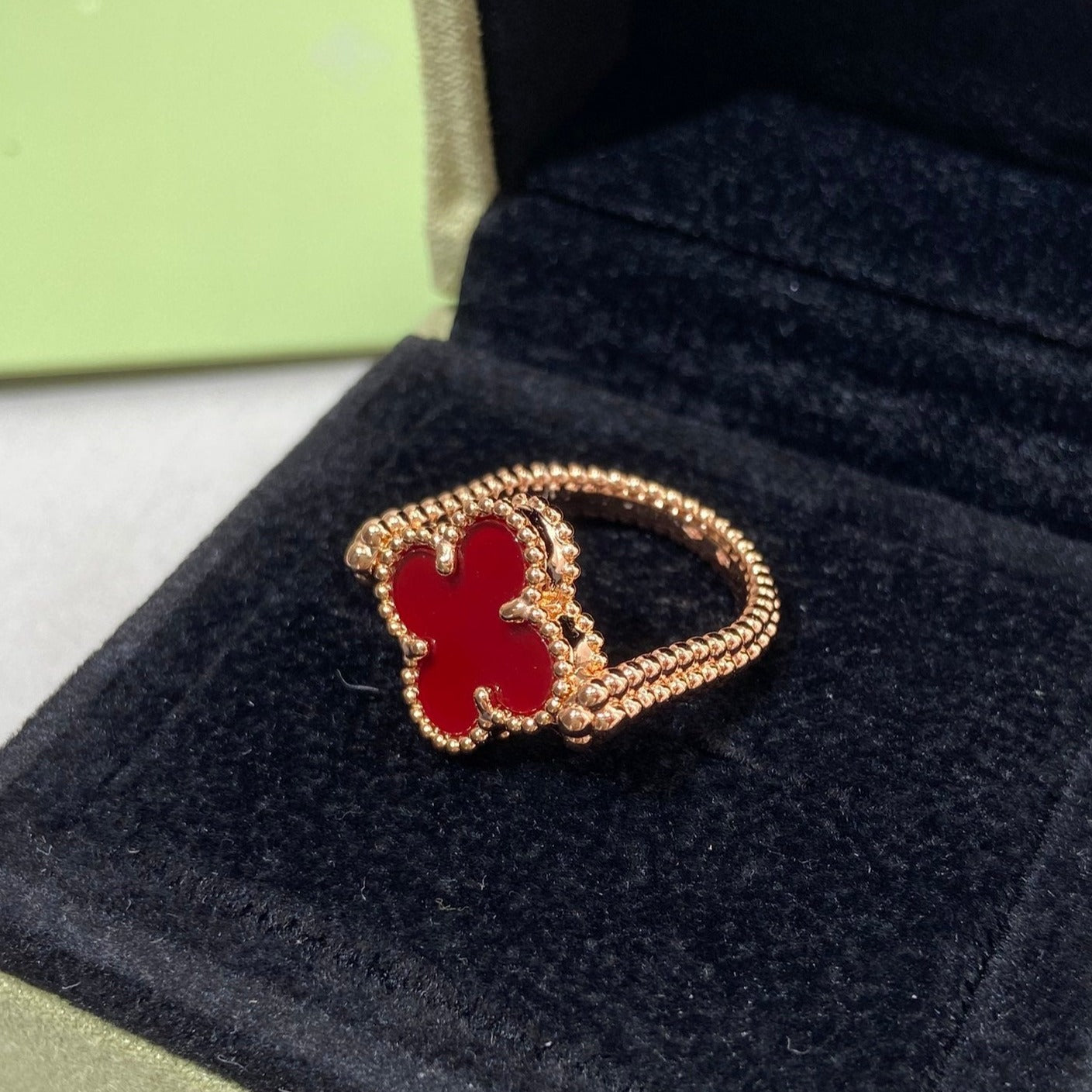 [Lunabriance]CLOVER RIVERSIBLE ROSE GOLD RING