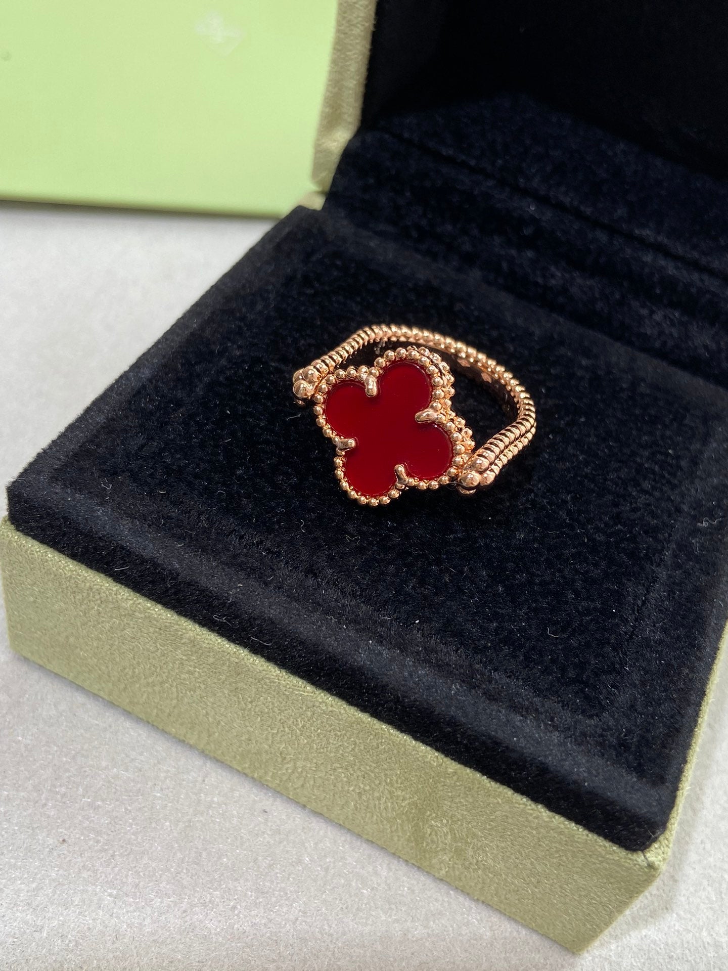 [Lunabriance]CLOVER RIVERSIBLE ROSE GOLD RING