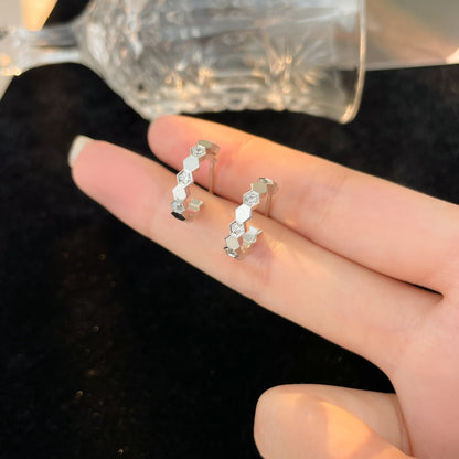 [Lunabriance]BEE LOVE DIAMOND HOOP EARRINGS