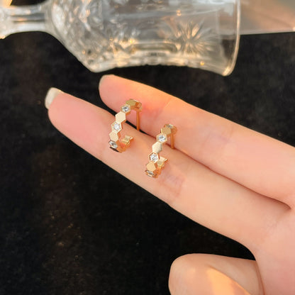 [Lunabriance]BEE LOVE DIAMOND HOOP EARRINGS