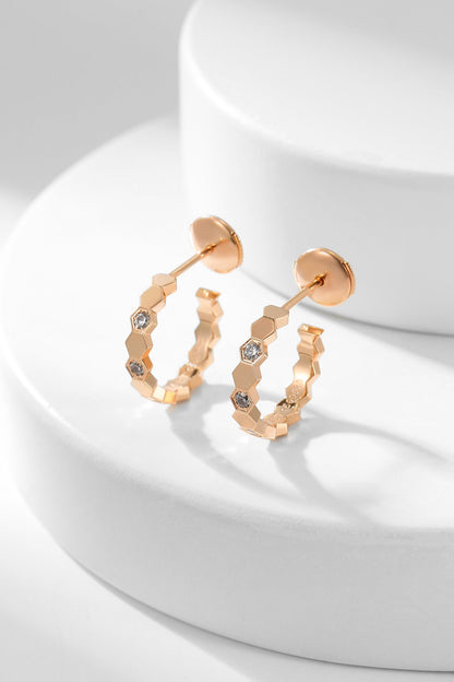 [Lunabriance]BEE LOVE DIAMOND HOOP EARRINGS
