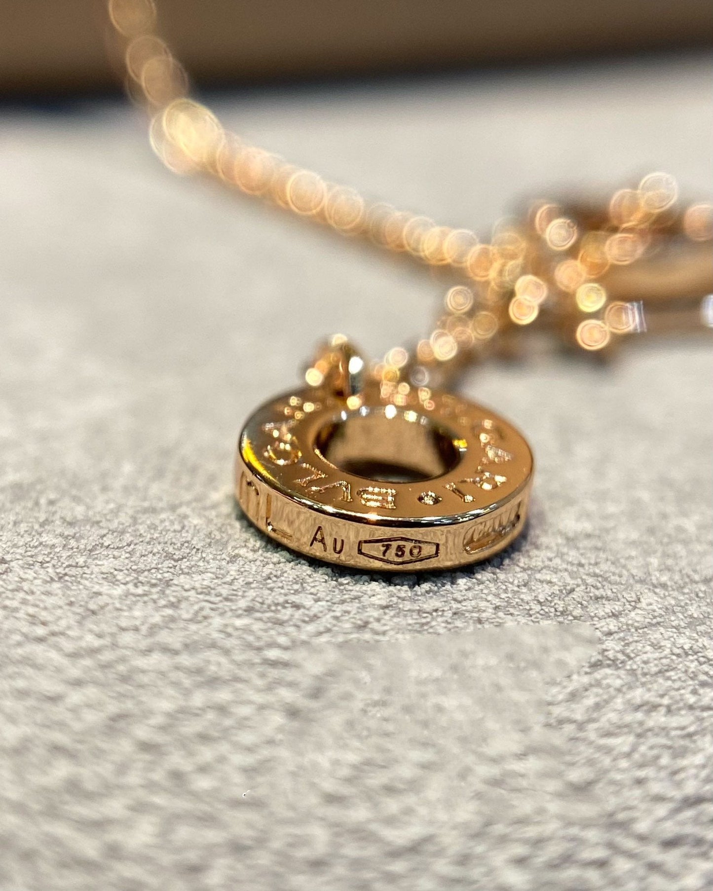 [Lunabriance]DREAM MOP DIAMOND PAVED PINK GOLD NECKLACE