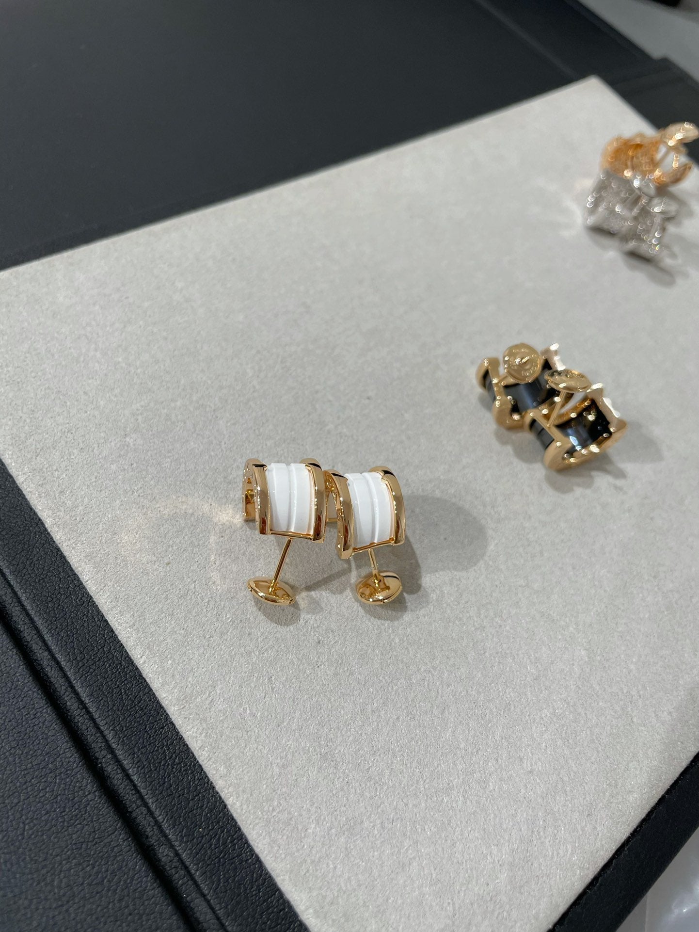 [Lunabriance]ZERO 1 PINK GOLD CERAMIC EARRINGS