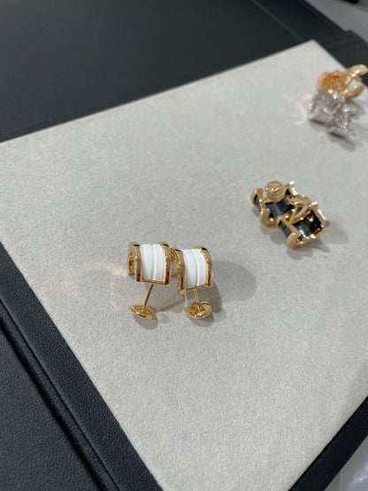 [Lunabriance]ZERO 1 PINK GOLD CERAMIC EARRINGS