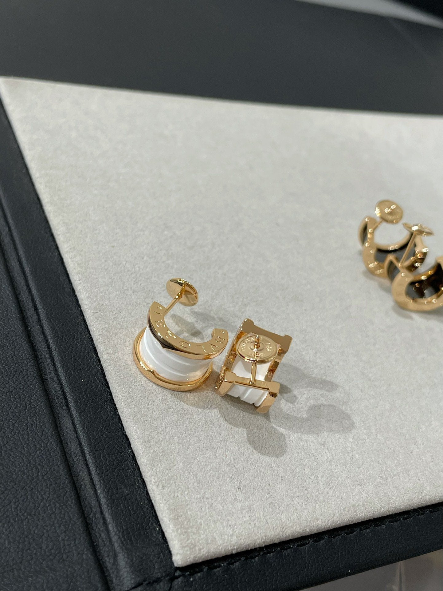 [Lunabriance]ZERO 1 PINK GOLD CERAMIC EARRINGS