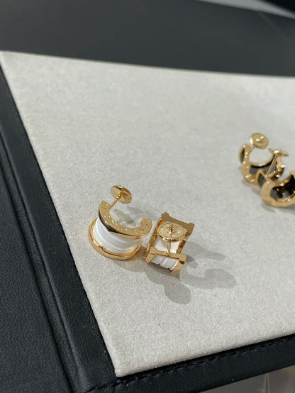 [Lunabriance]ZERO 1 PINK GOLD CERAMIC EARRINGS