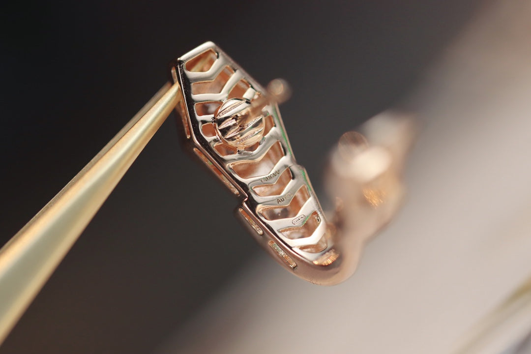 [Lunabriance]SERPENT PINK GOLD DIAMOND EARRINGS