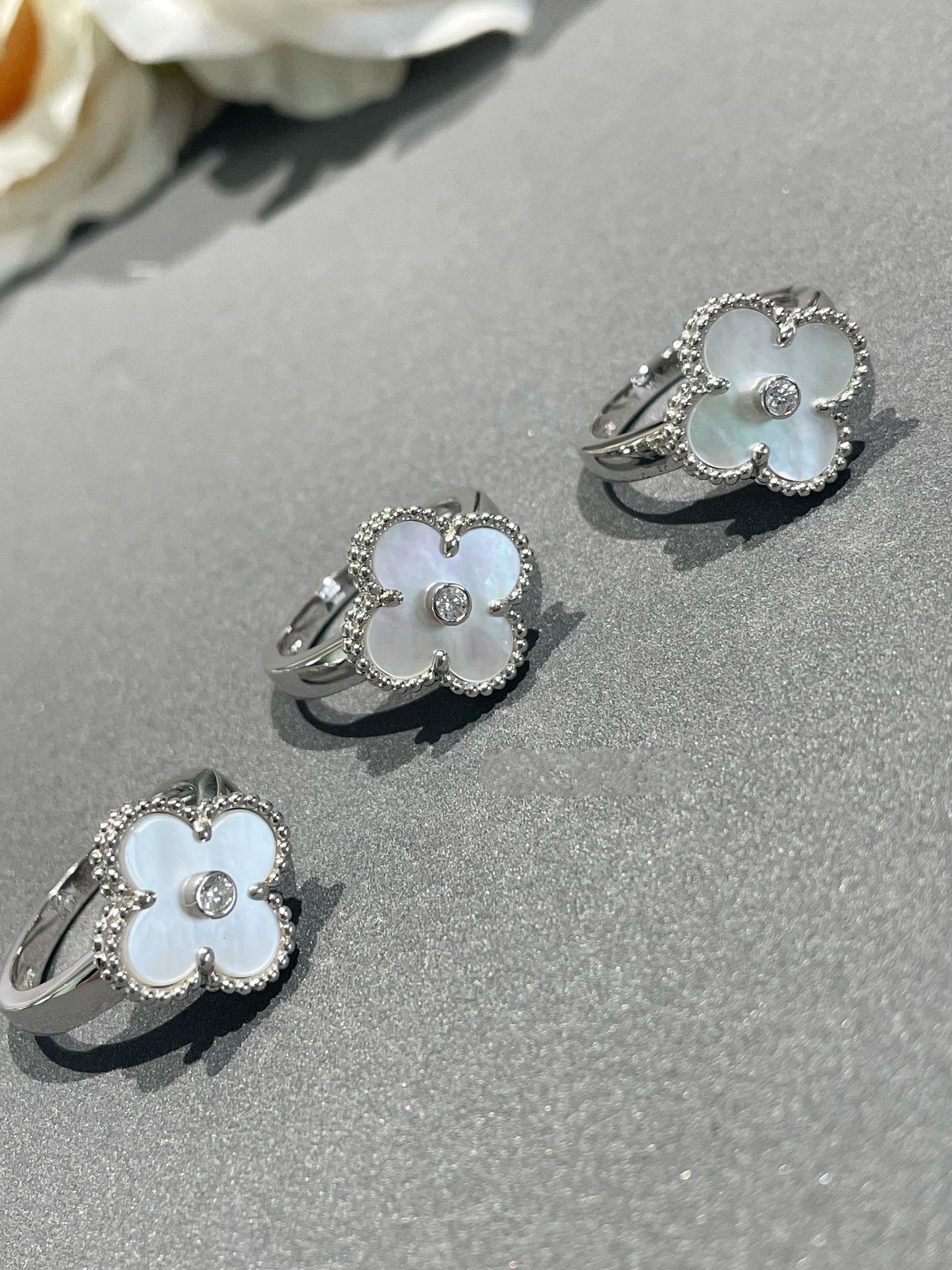 [Lunabriance]CLOVER SILVER MOP DIAMOND RING