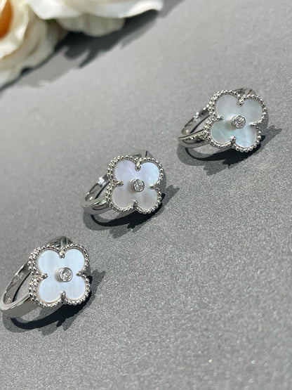 [Lunabriance]CLOVER SILVER MOP DIAMOND RING