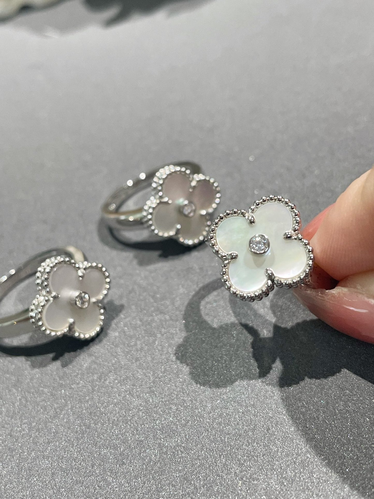 [Lunabriance]CLOVER SILVER MOP DIAMOND RING