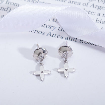 [Lunabriance]VIDYLLE SILVER DIAMOND MINI DROP EARRINGS