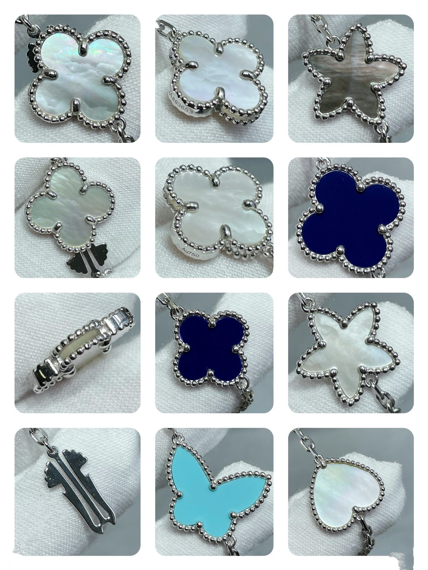 [Lunabriance]LUCKY CLOVER SILVER 11 MOTIF NECKLACE