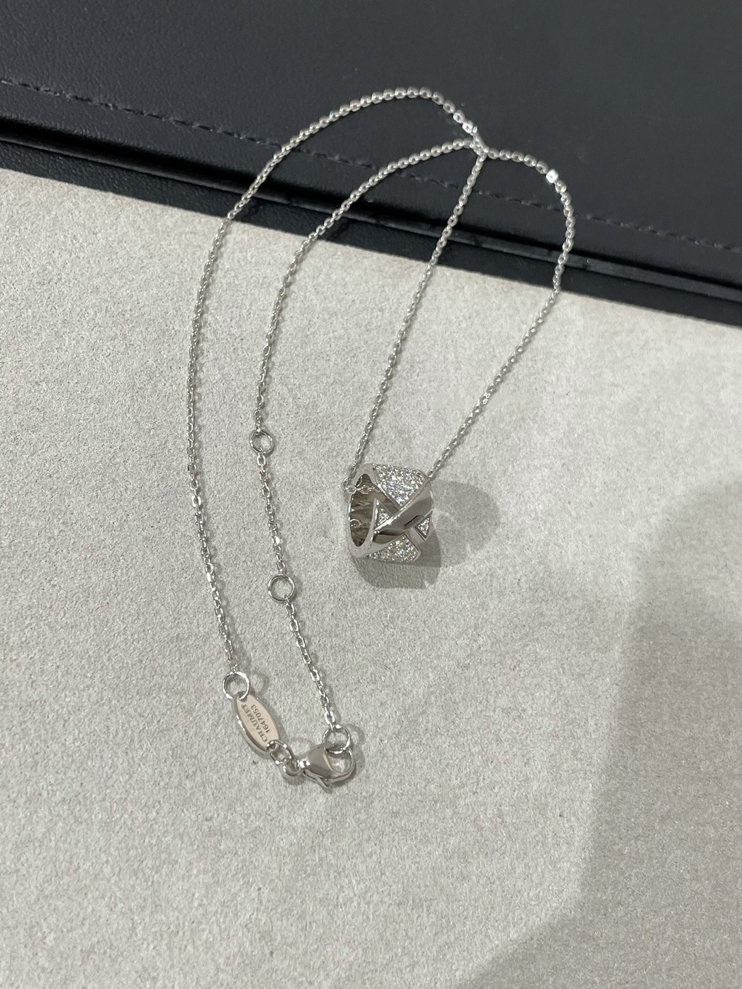 [Lunabriance]LIENS EVIDENCE DIAMOND PAVED NECKLACE