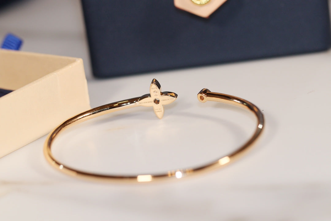 [Lunabriance]IDYLLE GOLD OPEN BRACELET DIAMOND PAVED