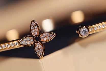 [Lunabriance]IDYLLE GOLD OPEN BRACELET DIAMOND PAVED