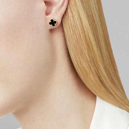 [Lunabriance]CLOVER MINI 9.5MM BLACK MOP EARRINGS