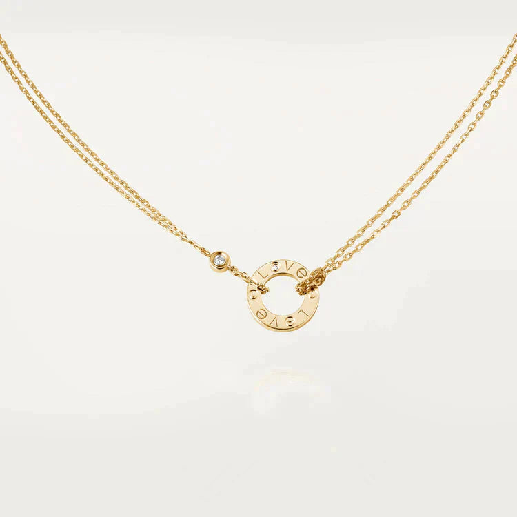 [Lunabriance]LOVE NECKLACE 16MM 2 DIAMONDS