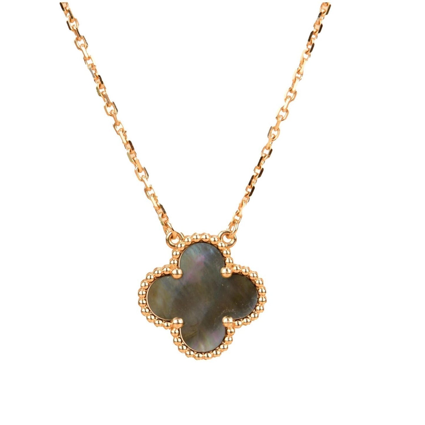 [Lunabriance]CLOVER 15MM  GRAY MOTHER OF PEARL NECKLACE