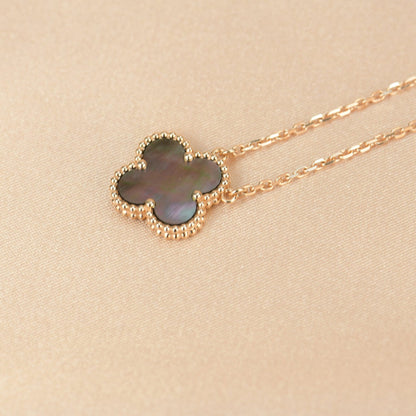 [Lunabriance]CLOVER 15MM  GRAY MOTHER OF PEARL NECKLACE