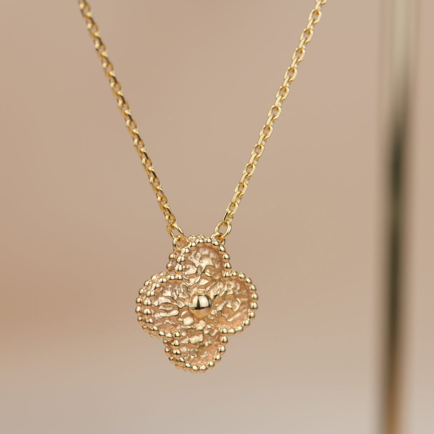 [Lunabriance]CLOVER 15MM  BRONZING NECKLACE