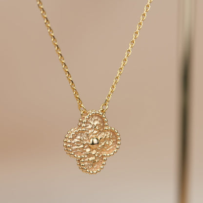 [Lunabriance]CLOVER 15MM  BRONZING NECKLACE
