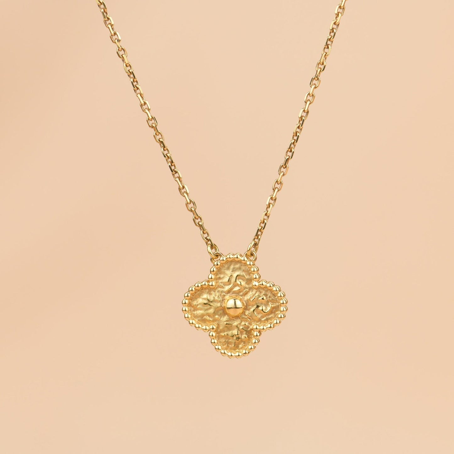 [Lunabriance]CLOVER 15MM  BRONZING NECKLACE