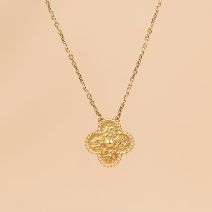 [Lunabriance]CLOVER 15MM  BRONZING NECKLACE