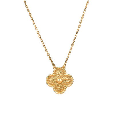 [Lunabriance]CLOVER 15MM  BRONZING NECKLACE