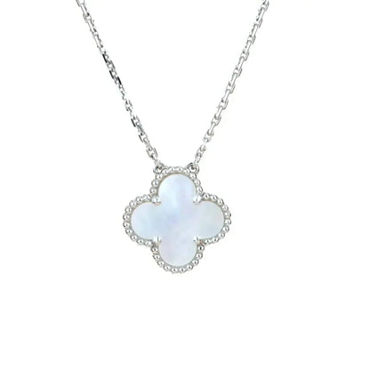 [Lunabriance]CLOVER  15MM WHITE MOTHER-OF-PEARL SILVER