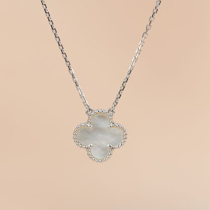 [Lunabriance]CLOVER  15MM WHITE MOTHER-OF-PEARL SILVER