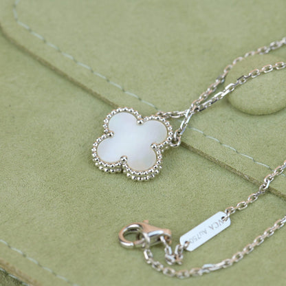 [Lunabriance]CLOVER  15MM WHITE MOTHER-OF-PEARL SILVER
