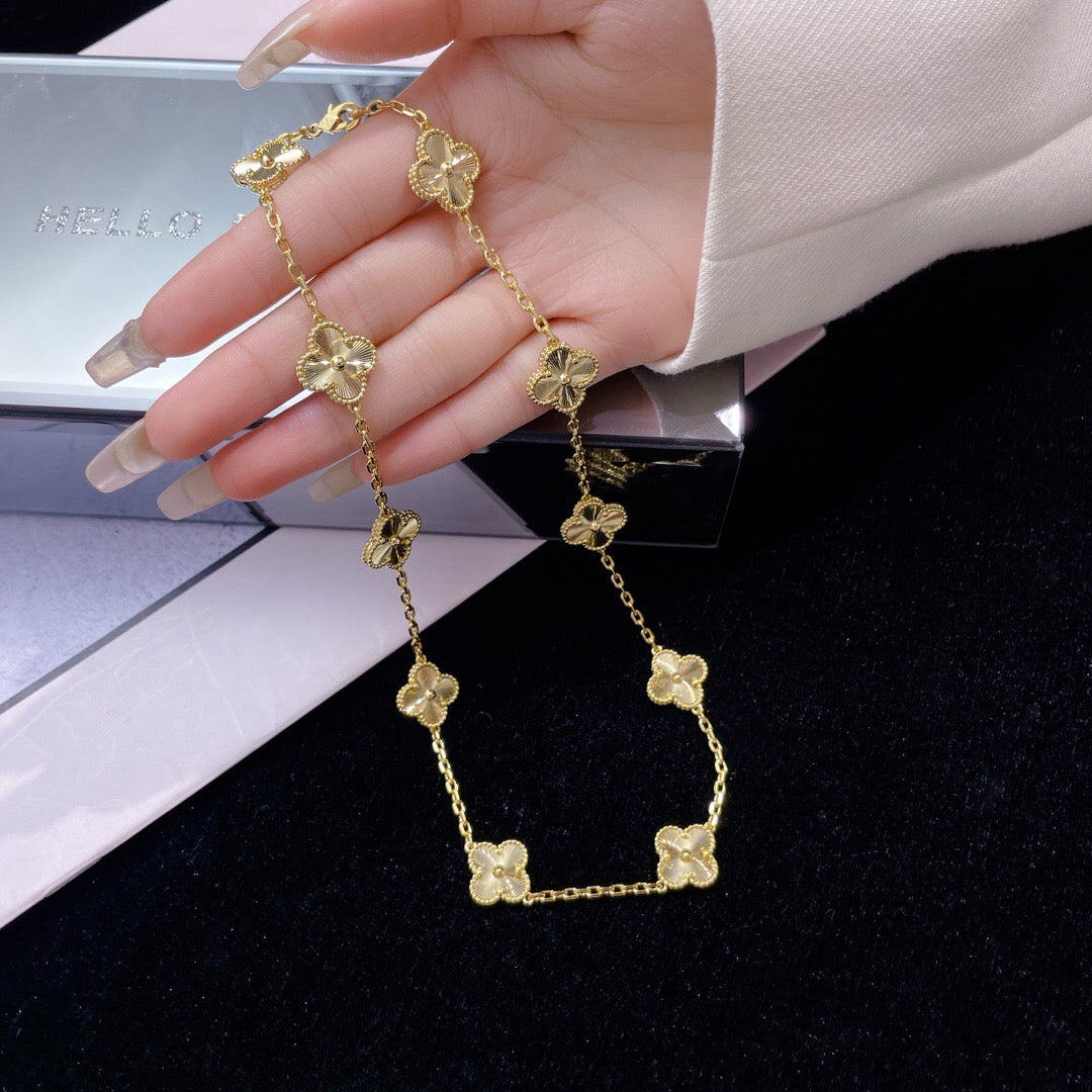 [Lunabriance]CLOVER 10 MOTIFS LASER NECKLACE