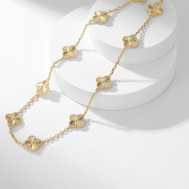 [Lunabriance]CLOVER 10 MOTIFS LASER NECKLACE
