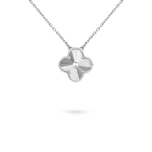 [Lunabriance]CLOVER 15MM LASER NECKLACE SILVER