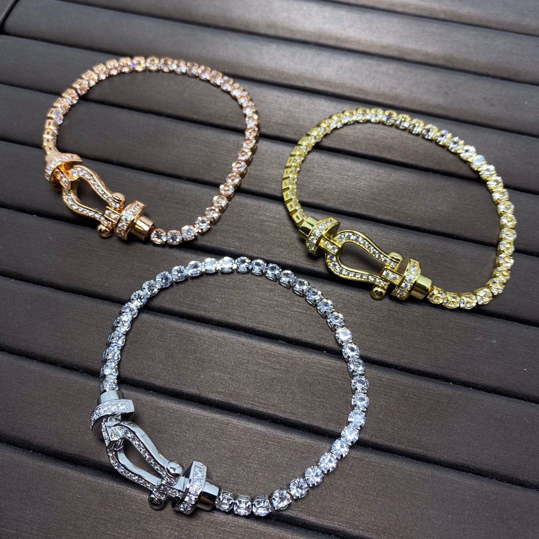 [Lunabriance]FORCE  LARGE HORSESHOE FULL DIAMOND TENNIS BRACELET