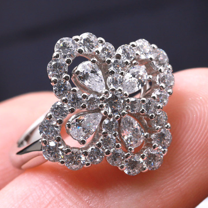 [Lunabriance]LOOP RING FULL MOTIF DIAMOND 16MM SILVE
