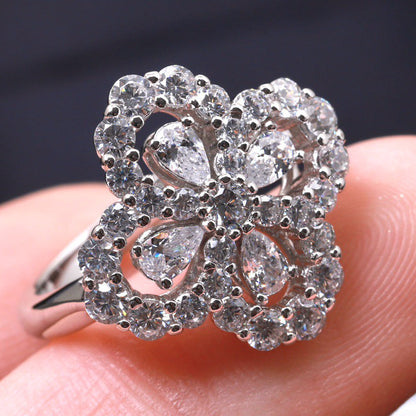 [Lunabriance]LOOP RING FULL MOTIF DIAMOND 16MM SILVE
