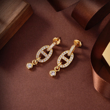 [Lunabriance]HM CHAINE DIAMOND EARRINGS