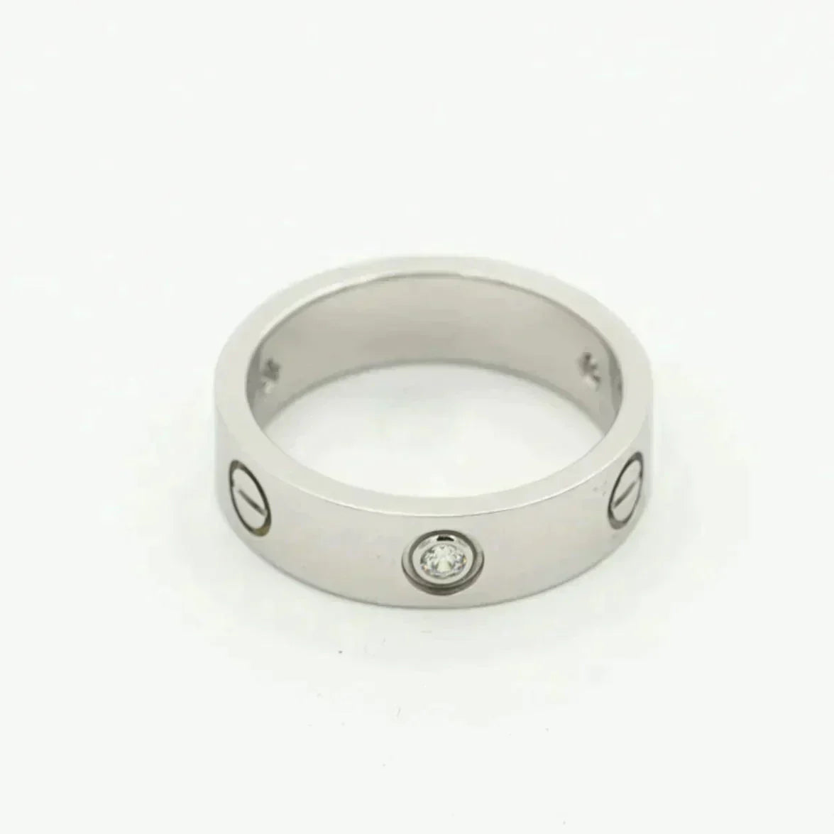 [Lunabriance]LOVE RING 5.5MM 3 DIAMONDS SILVER