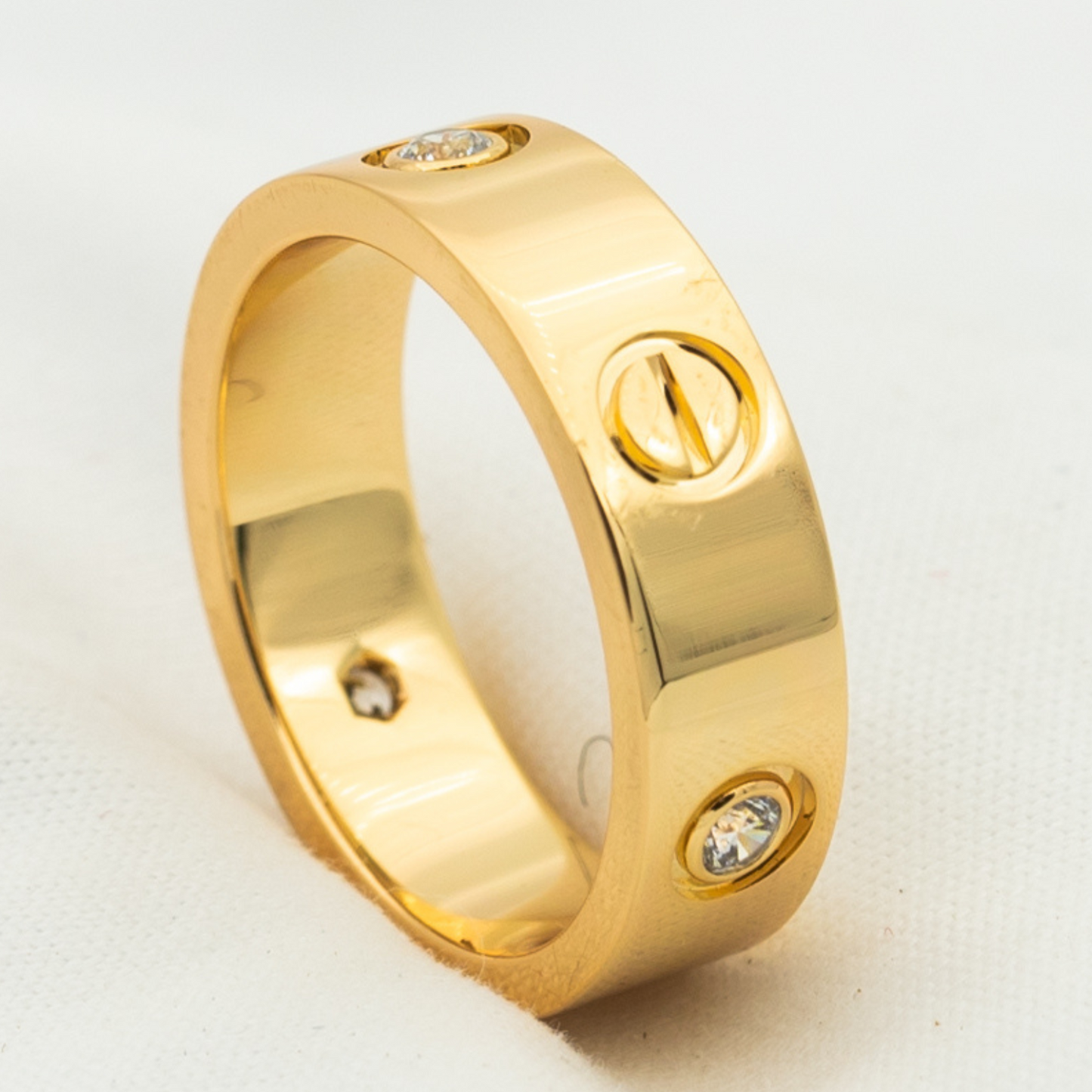 [Lunabriance]LOVE RING 5.5MM 3 DIAMONDS PINK GOLD